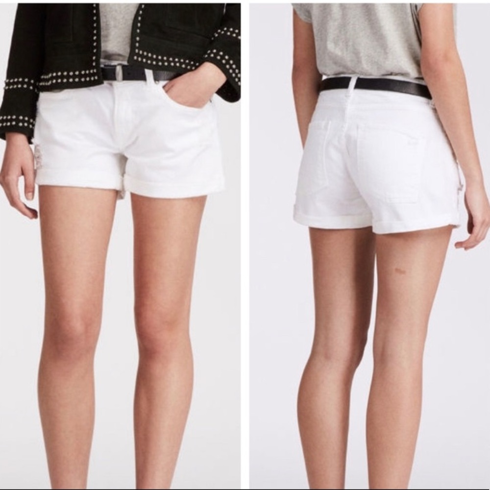 All Saints White Denim Jean Shorts
